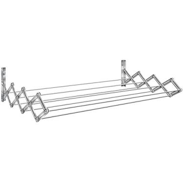 Imagem de Varal Sanfonado 60cm Em Aço Reforçado Abre E Fecha Resistente