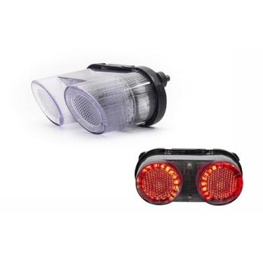 Imagem de Adequado para Yamaha 2000-2001 YZF-R1; 2001-2005 YZS1000 / YZS1000 FAZER/ YZS1000S/FZ1; luz traseira de freio LED luz traseira integrada (transparente, modo flash estilo 2)