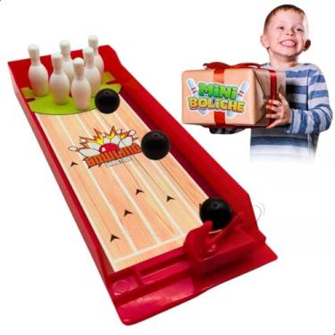 Imagem de Mini Jogos de Mesa Infantil Futebol Basquete Boliche Jogo Educativo Presente Natal Dia das Crianças Aniversário Diversão em Família Jogos de Tabuleiro Portátil Brinquedo Educativo (Boliche)