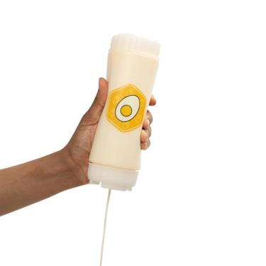 Imagem de Brenium No‑Drip FIFO Mayo Squeeze Bottle – Dispensador recarregável sem BPA de 510 g com tampa branca torcida para espremer sem bagunça – Ideal para maionese, Aioli, fazenda, molhos cremosos e uso