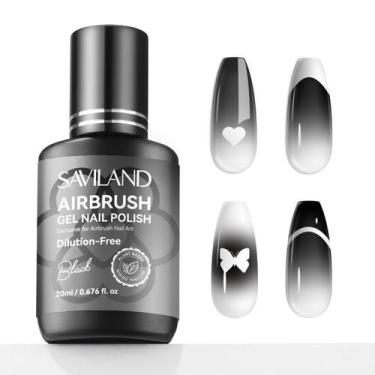 Imagem de Verniz de unhas em gel SAVILAND Plus Airbrush 20 ml preto sem acetona