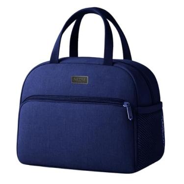 Imagem de Bolsa Térmica Marmiteira Alimentos Frescos Bebidas Geladas Isolamento Térmico (AZUL MARINHO)