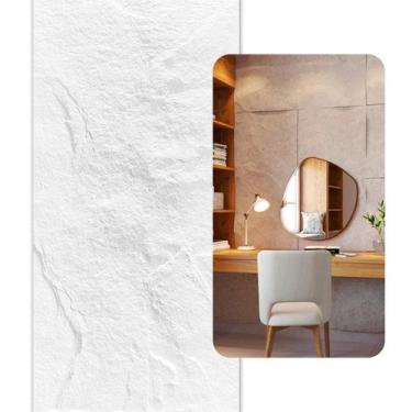 Imagem de Rocha Leve Revestimento Pedra 3D Cor Branco 1.20m X 0,60m - SOL&SOMBRA