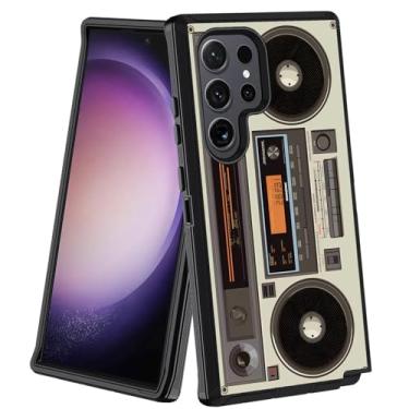 Imagem de JDHJFBFJNP Capa protetora para Galaxy S25 Ultra, híbrida de 3 camadas [grau militar] à prova de poeira e à prova de choque para Samsung Galaxy S25 Ultra 5G de 6,9 polegadas, rádio retrô