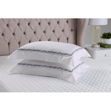 Imagem de JOGO DE LENÇOL DELICAT CADRÈ PRETO 100% ALGODÃO CETIM 600 FIOS QUEEN 4 PÇS