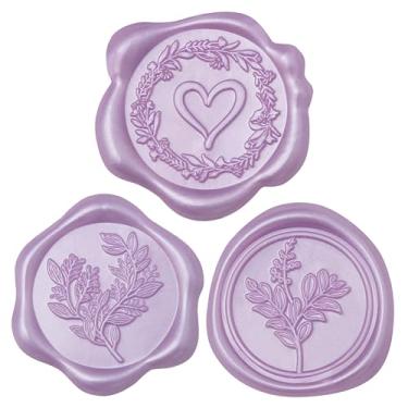 Imagem de Uwilowe 60 adesivos de selo de cera - (3 designs em 1 pacote) adesivos autoadesivos de selos de envelope, perfeitos para convites de casamento, tabela de assentos, papel de embrulho de presente de