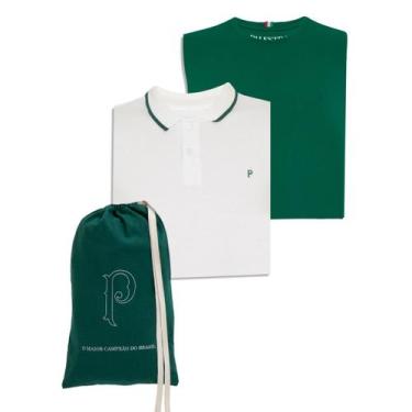 Imagem de Kit Palmeiras 2 Camisas Polo + T Shirt Palestra 1914 - Masculino - Ind