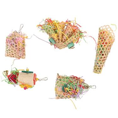 Imagem de 5Pcs Papagaios Destruindo Brinquedos Pássaro Colorido Mastigando Brinquedos Gaiola Destruidor Brinquedos para Calopsita Conure Cinza Africano