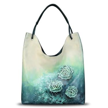 Imagem de Bolsa de couro genuíno grande para mulheres, Hobo, bolsa de ombro de couro vintage, bolsas para notebook, Padrão 2, Large