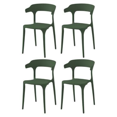 Imagem de Kit 4 Cadeiras Valéria Rivatti 48,5cm Pp Verde Mata