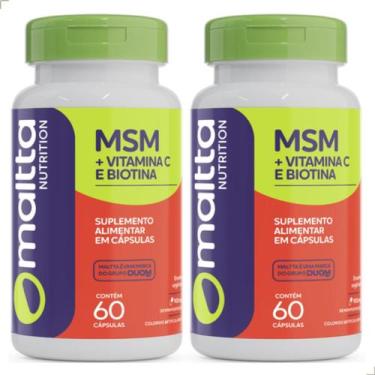 Imagem de 2x MSM Metilsulfonilmetano Biotina Vitamina C 120 Cápsulas Enxofre Org