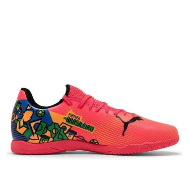 Imagem de Chuteira Futsal Puma Future 7 Play Neymar Jr Unissex, Rosa, 40