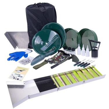Imagem de Jiawu Kit Completo de Panning de Ouro, Kit de Prospecção de Ouro de Liga de Alumínio de 50 Polegadas de Alumínio Com 50 Polegadas Com Panela, pá, Luvas, para Dragagem, Rio, Riacho