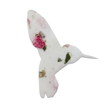 Imagem de Papel de semente de flores silvestres - Conjunto de 24 em forma de beija-flor com envelope e instruções de plantio, para lembrancinhas de funeral, presentes de memorial e presentes de simpatia pela