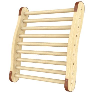 Imagem de Petpvilit Encosto de sauna atualizado, acessórios de sauna, encosto de sauna infravermelho, encostos de sauna de madeira antiderrapantes e ergonômicos em forma de S, encosto de sauna em barril para