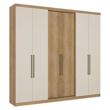 Imagem de Guarda Roupa Casal Passione Ultra 6 Portas Capuccino Off White Acetina