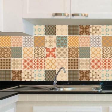 Imagem de Adesivo de Azulejo - Ladrilho Hidráulico - 20cm x 20cm - 24un - 088Azm