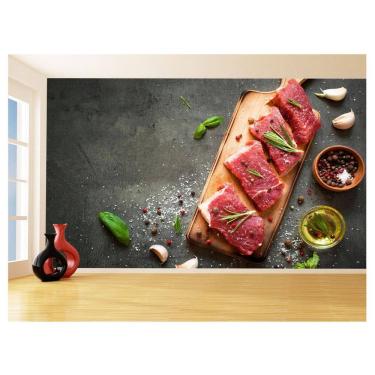 Imagem de Papel De Parede Alimentos Carne Churrasco Bife 3,5M Al306