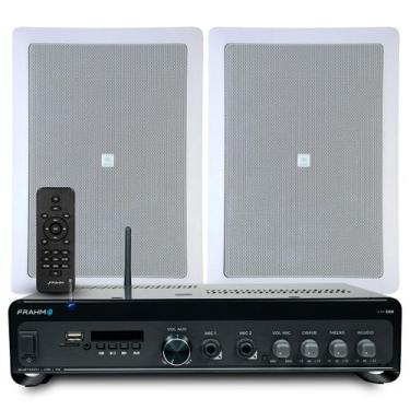 Imagem de Kit 2 Arandelas Jbl de Embutir Teto Som Ambiente Apartamento + Amplifi
