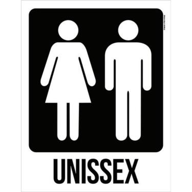 Imagem de Kit 10 Placas Sinalização - Unissex Banheiro 36X46