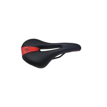 Imagem de Banco Selim Absolute Vazado Preto 270x145mm Bike Mtb Speed Cor:Preto/Vermelho