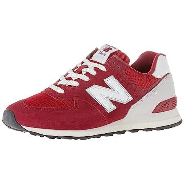 Imagem de New Balance Tênis masculino 574 V2, Vermelho/branco., 10.5 Wide Women/9 Men