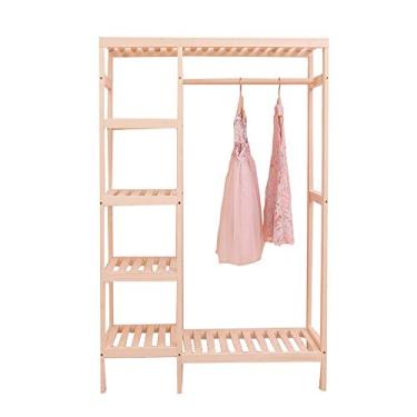 Imagem de Cabideiro de sala de estar Suportes de madeira para pendurar loja de roupas é muito adequado para o corredor de entrada adequado para quarto de escritório (Cor: Cor, Tamanho: 150 x 97 x 35 cm) (cor