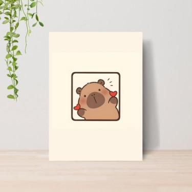 Imagem de Quadro Capivaras Fofas A4  Placa MDF 007 - Lomi Art