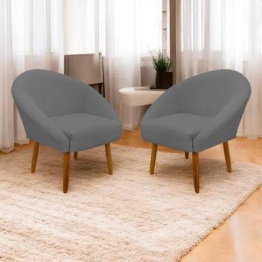 Imagem de Kit 2 Poltronas Decorativa Para Sala Recepção Manicure Consultório Ste