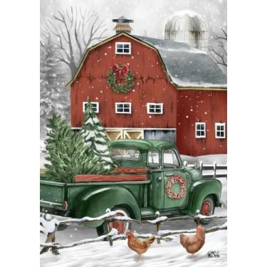 Imagem de Briarwood Lane Bandeira de Natal no jardim da fazenda