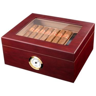 Imagem de Umidor de Cedro para 25-50 Charutos - Controle de Umidade com Higrômetro e Umidificador - Design Elegante - Analógico,Mantello Cigars