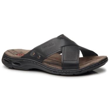 Imagem de Chinelo Masculino Couro Preto Pegada 130683-04