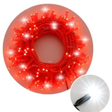 Imagem de 3x Cordão Strobo 220v Externo 1 Tomada 3x100 LEDS (300 LEDS) Conector Macho Femea Verde Vermelho Azul Transparente (Led Verme|Strob Bran|Fio Verme, 30m - 220v)