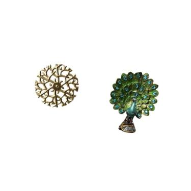 Imagem de Fenteer Escultura de Parede de Metal Rústica E Cênica E Coleção de Estátuas Elegantes de Animais de Pavão para Escritório, Sala de Estar, Quarto, Estante, Dec