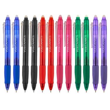 Imagem de Volcanics Canetas apagáveis - multicoloridas e fofas - canetas apagáveis para escrita e desenho suaves - presentes para adolescentes - pacote com 12