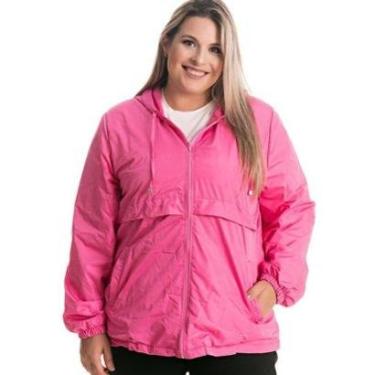 Imagem de Jaqueta Feminina Plus Size Corta Vento Capuz Bolsos Frente Fechamento Zíper - Serena-Feminino