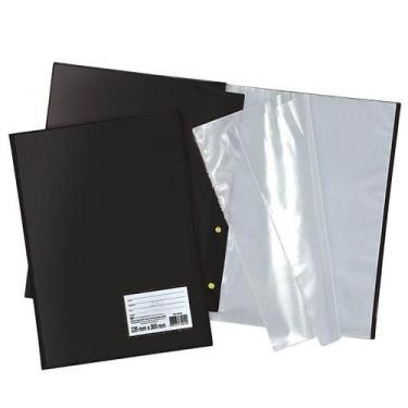Imagem de Pasta Catalogo Plastica PP A4 com 50 Envelopes Preta - DAC