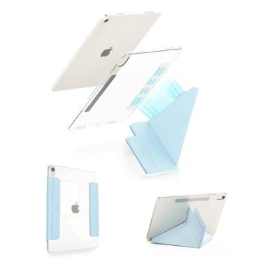 Imagem de Feams Capa Y Fold para iPad mini 7 A17 Pro de 8,3 polegadas 2024/iPad Mini 6 2021, capa frontal magnética removível em forma de Y com fecho magnético e hibernação automática, azul celeste