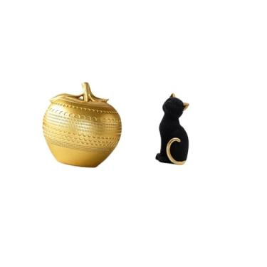 Imagem de Fenteer Escultura Moderna de Gato em Resina para Mesa, Estante, Sala de Jantar, Quarto, Escritório, Entrada, Sala de Estar, Ornamento Colecionável, Arte