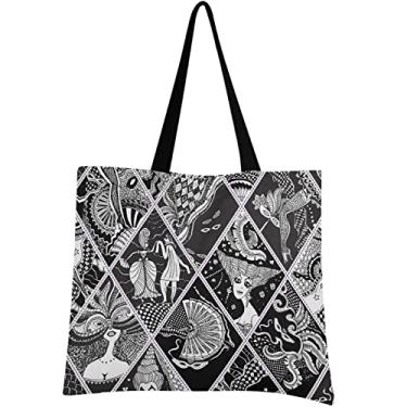 Imagem de visesunny Bolsa feminina extragrande com estampa de festa de carnaval, bolsa de ombro feminina para viagem na praia, reutilizável, compras, compras, bolsa de armazenamento portátil