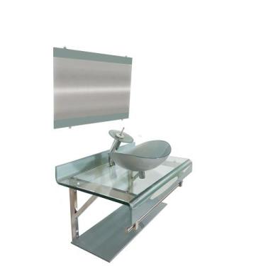 Imagem de Combo 3 em 1 - Gabinete 90cm Luxemburgo + Torneira Ibiza + Kit Banheir