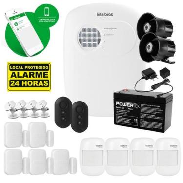Imagem de Kit Alarme Intelbras Acesso Via App 9 Sensores Sf 2 Sirenes