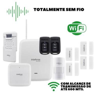 Imagem de Kit Alarme Intelbras Wifi S/ Fio 4 Sensor Mag 1 Presença