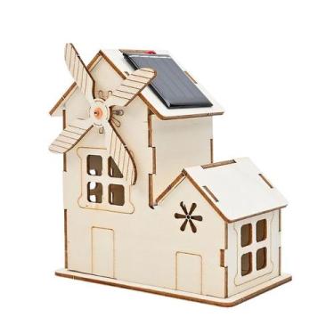 Imagem de Modelo de casa solar de madeira para experiências científicas STEM par