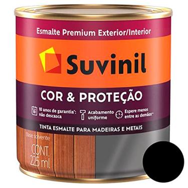 Imagem de Tinta Esmalte Madeira Metal Preto Brilhante Suvinil 225ml