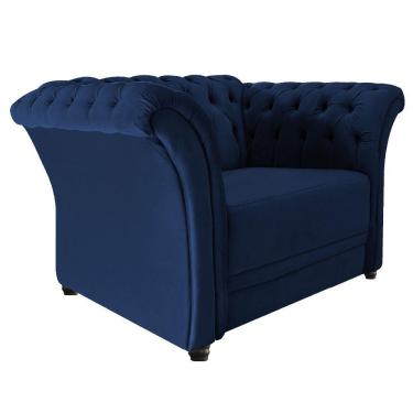 Imagem de Poltrona Decorativa Chesterfield Sofia Suede Azul Marinho