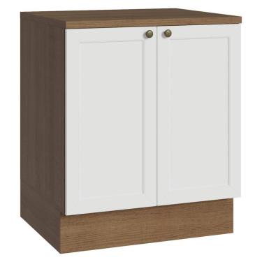 Imagem de Balcão De Cozinha 70 Cm 2 Portas Rustic/branco Vik Madesa Rustic/branco