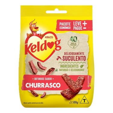 Imagem de Bifinho para Cães Adultos Sabor Churrasco Keldog Kelco 500g