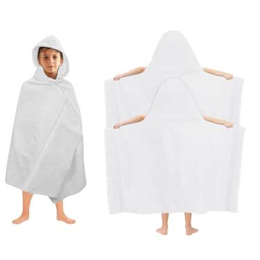 Imagem de ORIGINAL KIDS Envoltório de toalha de banho com capuz - pacote com 2 - ultra macio 100% algodão felpudo grande toalha infantil com capuz grande - chuveiro piscina praia - 579 g/m2 absorvente de