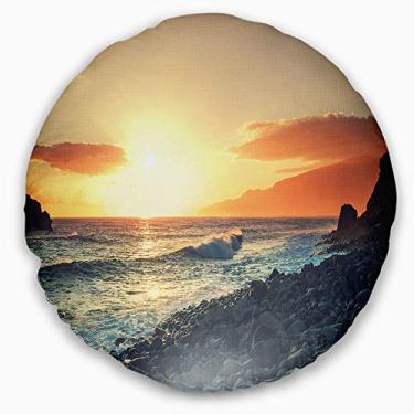 Imagem de Designart Costa da Madeira com Águas Azuis, Sala de estar, sofá, almofada de alta qualidade + capa de almofada impressa em ambos os lados 50 cm